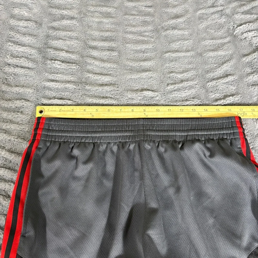 Adidas Mens Basketball Shorts Gray Red Black Side Stripes ABL001 Size Medium
